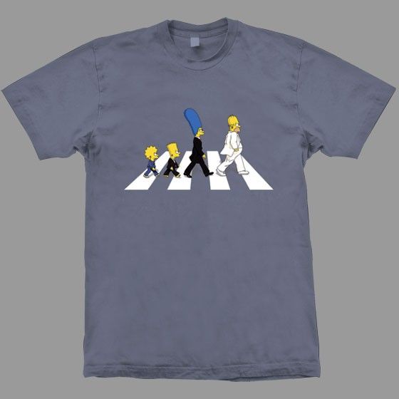 Camiseta No Fun Simpsons Abbey Road